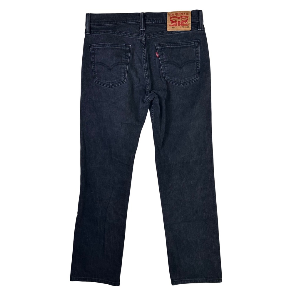 Levis 514 Straight Fit‎ Jeans Faded Black Denim 30x30 Stretch Mens Streetwear